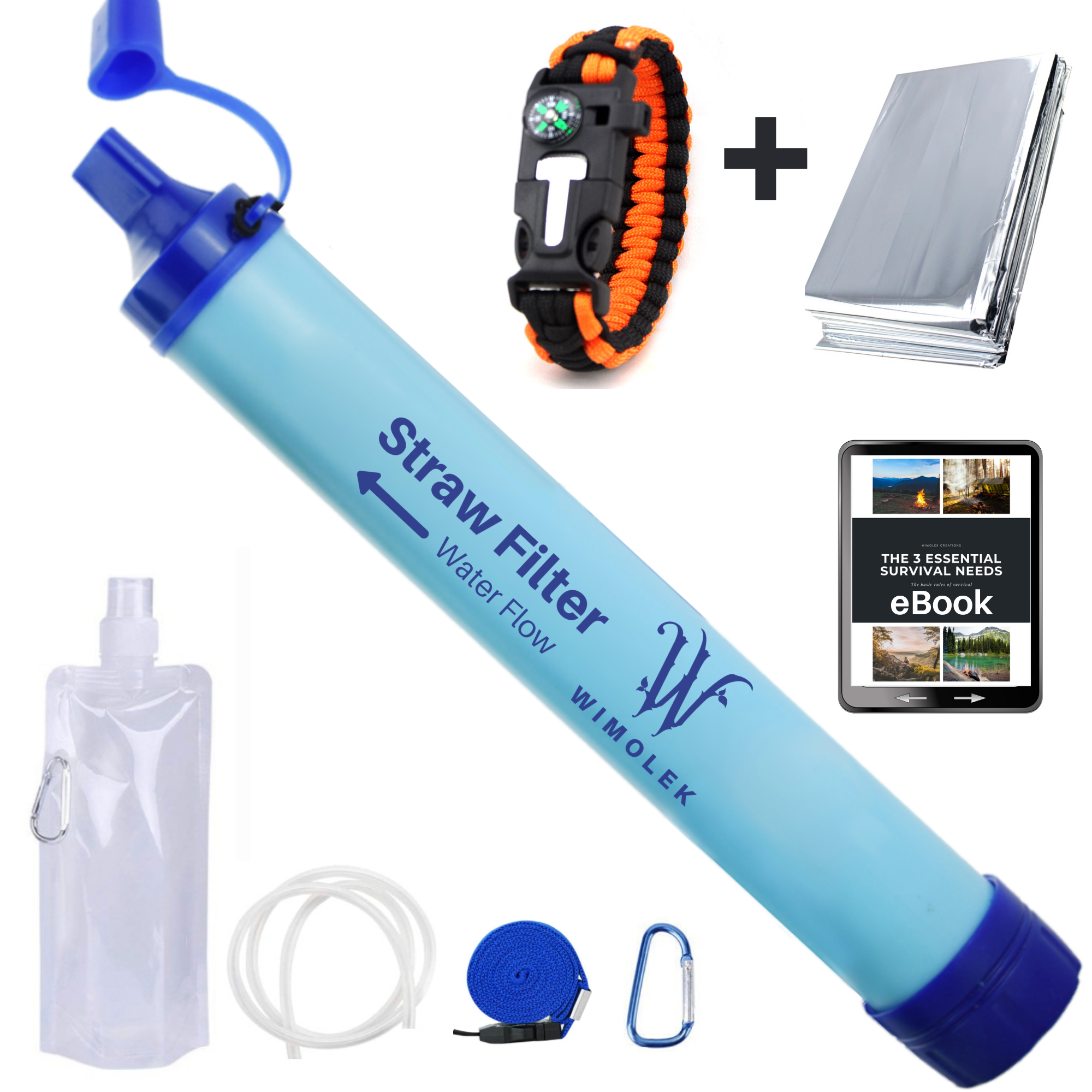 Water Straw Tube Filter Purifier Survival For Outdoor Camping Hiking New 